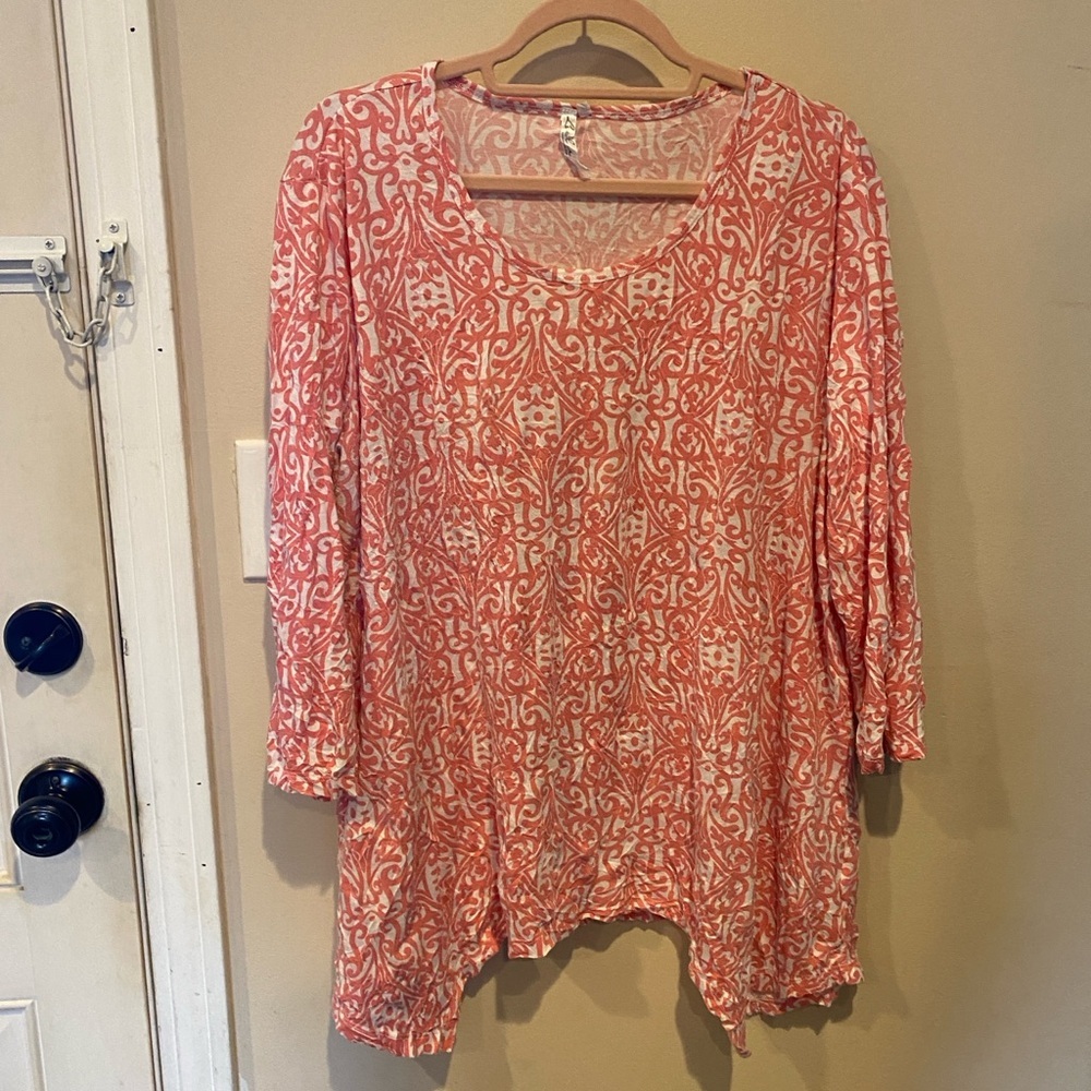 Lili B pink & white jersey top​